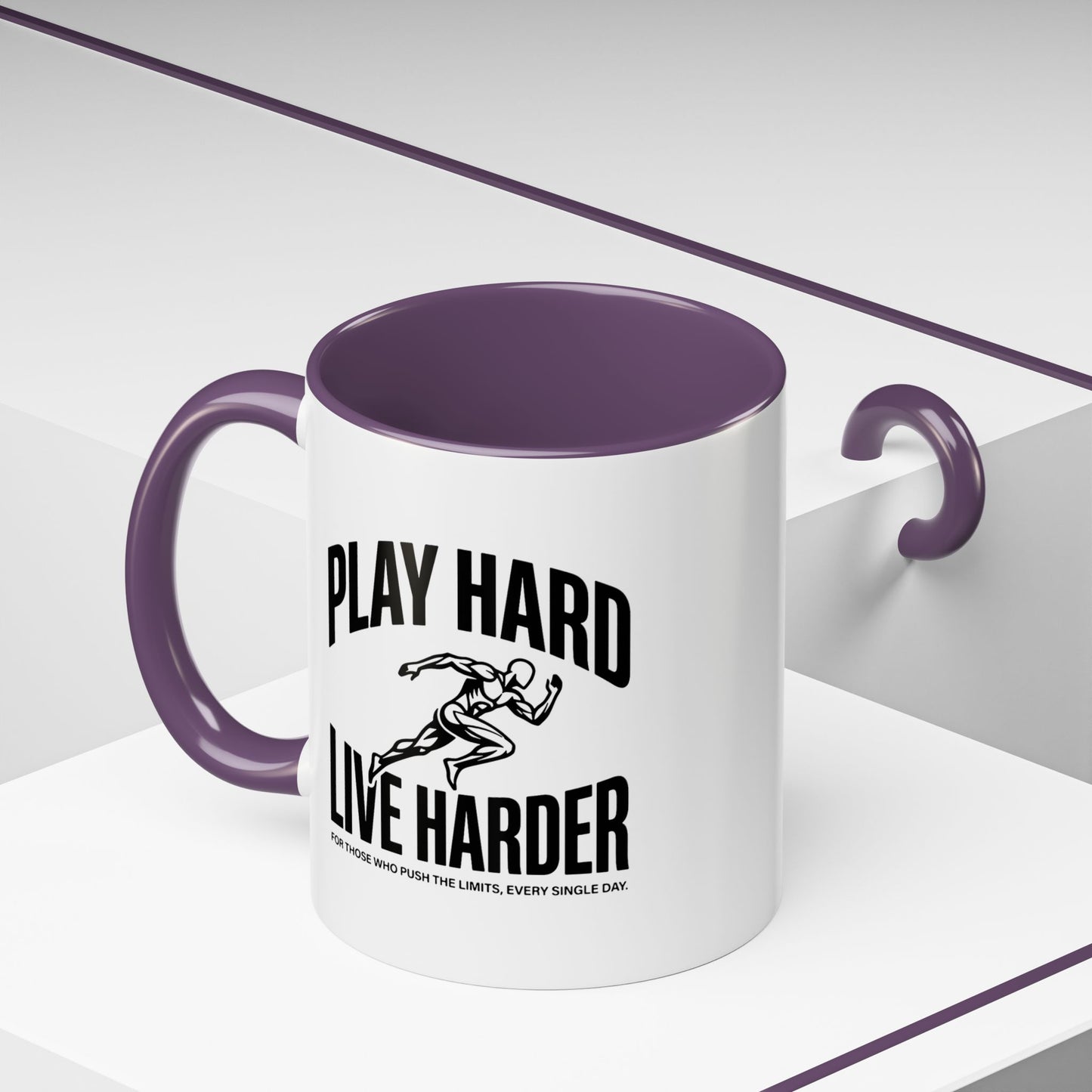 Play Hard / Live Harder - Color Accent Mug