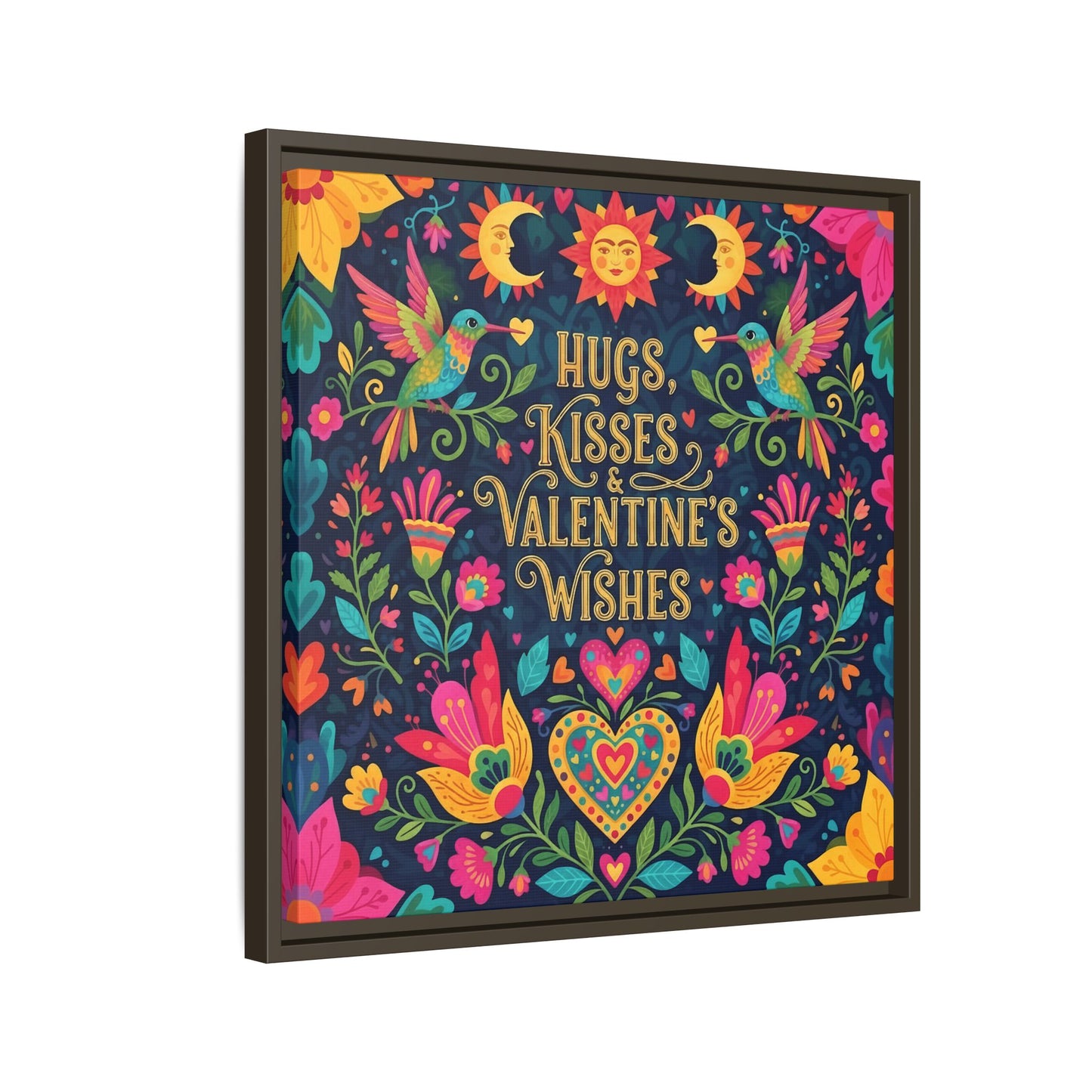Hugs, Kisses & Valentine’s Wishes - Framed Canvas