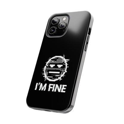 I’m Fine Glitched Smiley - Phone Case