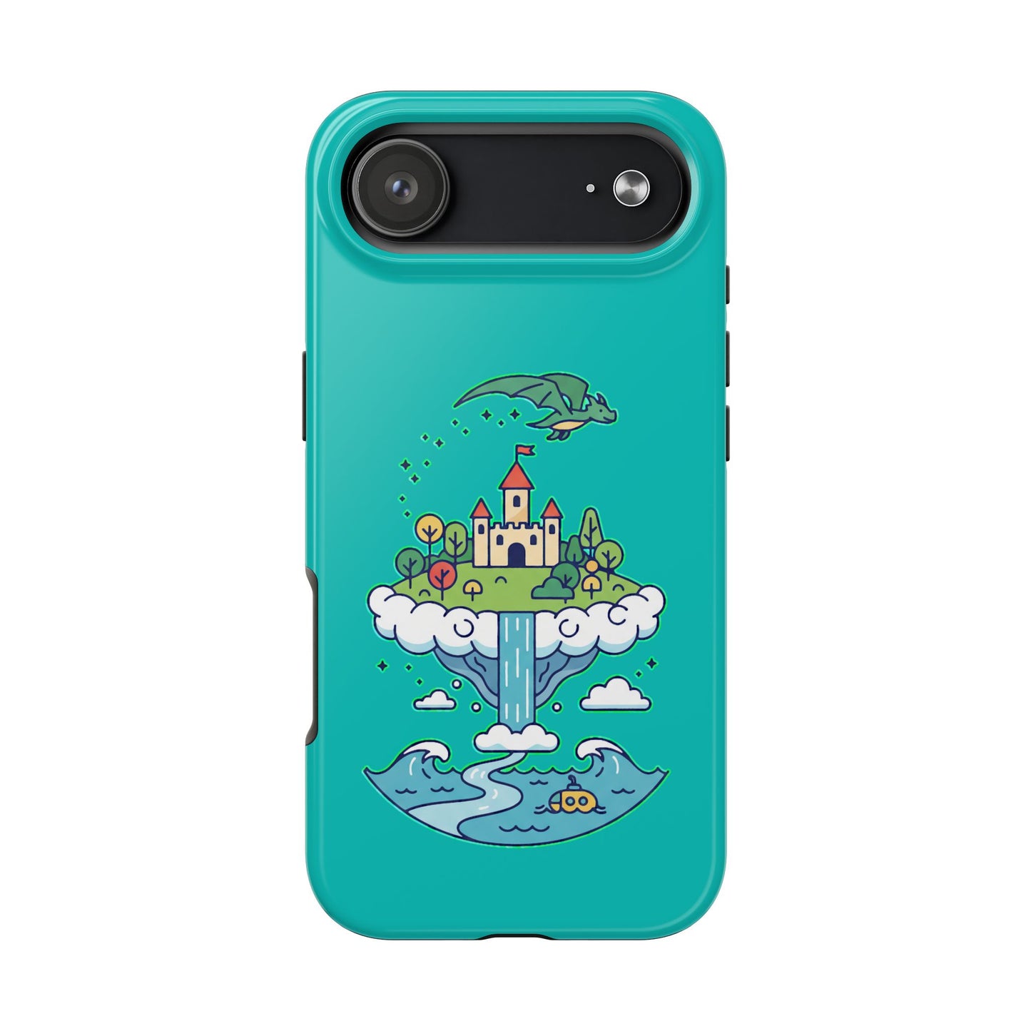 Floating Castle Dragon - Magical Fantasy Island - Phone Case