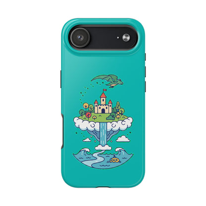 Floating Castle Dragon - Magical Fantasy Island - Phone Case