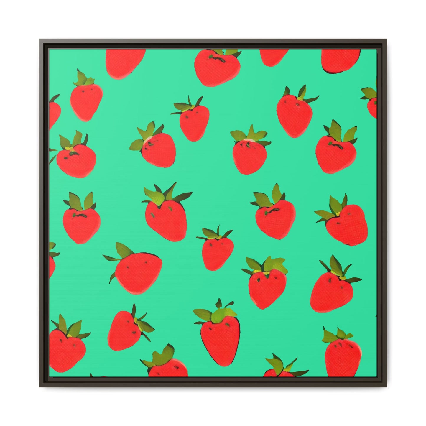 Strawberry Pattern - Framed Canvas