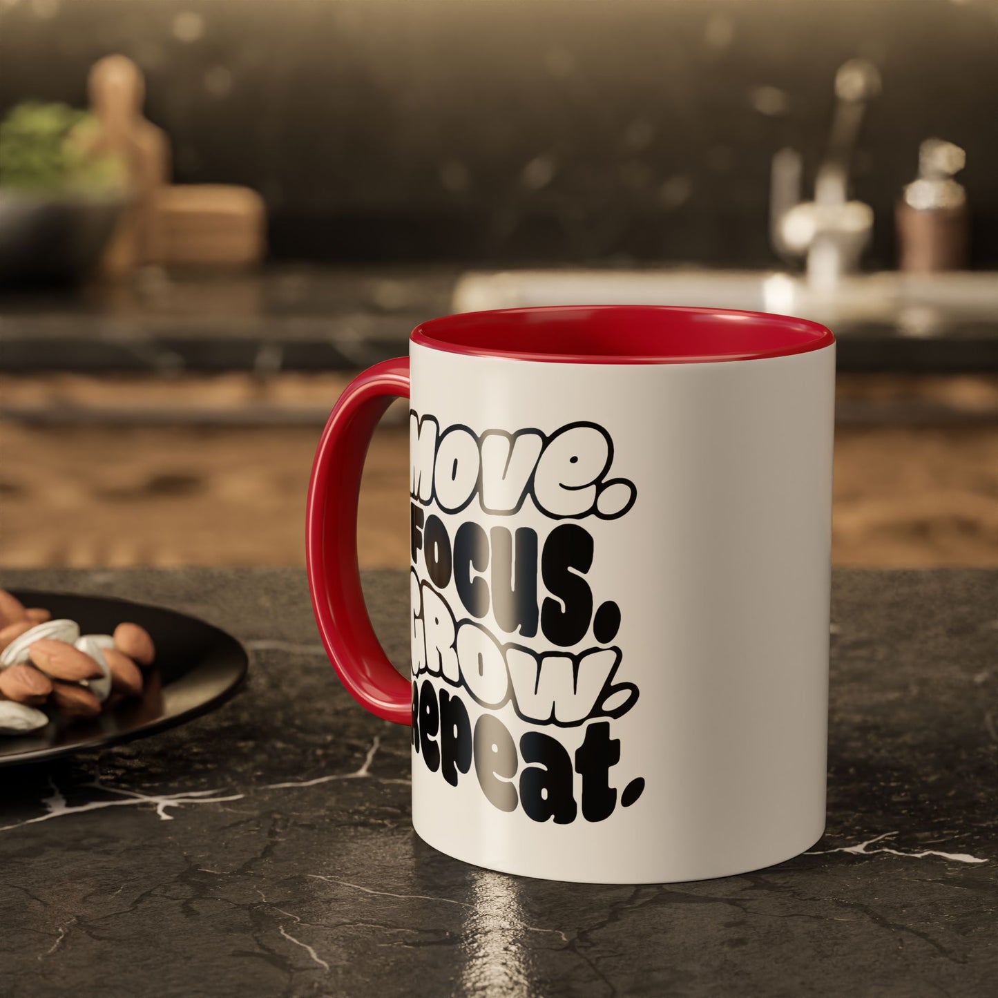 Move. Focus. Grow. Repeat. - Colorful Mug