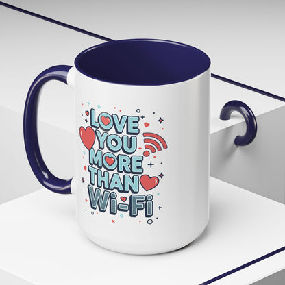 Love You More Than Wi‑Fi - Color Accent Mug