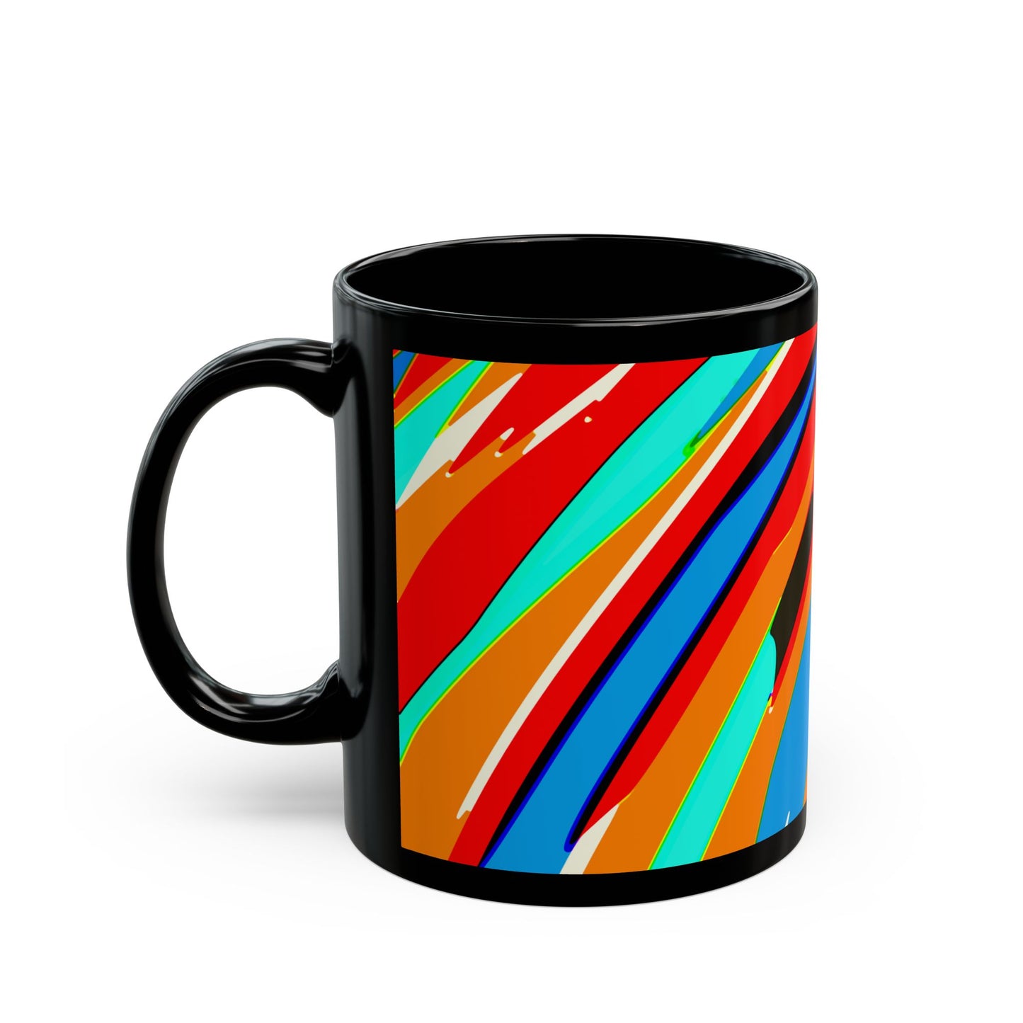 Abstract Rainbow Swirl Arc - Black Mug