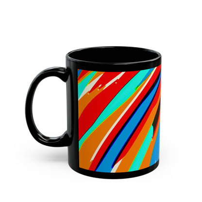 Abstract Rainbow Swirl Arc - Black Mug