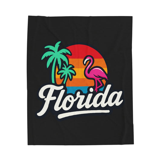 Florida Sunset Palm - Plush Blanket