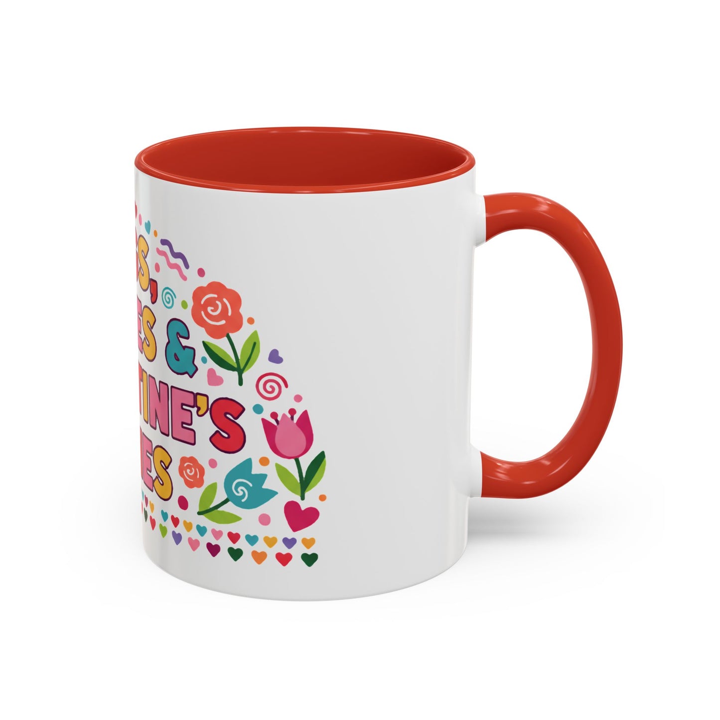 Hugs, Kisses & Valentine’s Wishes - Color Accent Mug