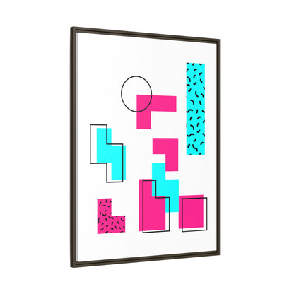 Retro Geometric Vibes - Framed Canvas