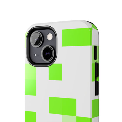 Lime Green Pixel Grid - Phone Case