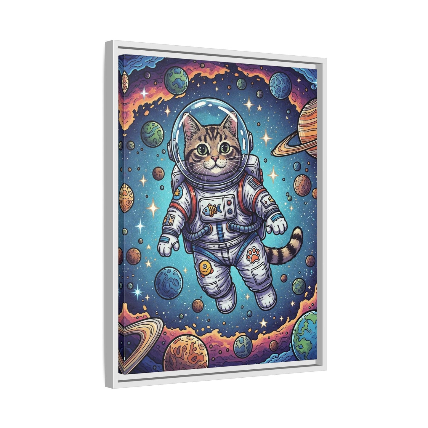 Astronaut Cat - Framed Canvas