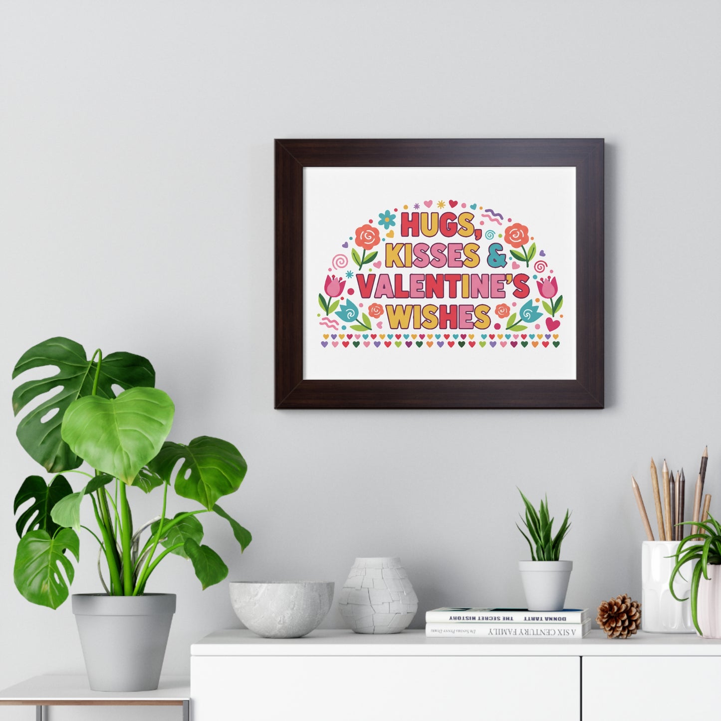 Hugs, Kisses & Valentine's Wishes - Framed Poster