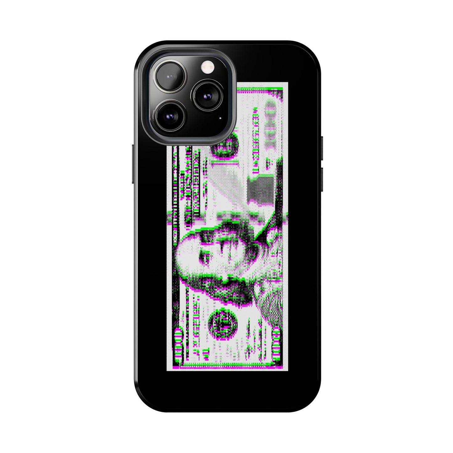 100 Dollars Bill - Green/Magenta Glitch - Phone Case