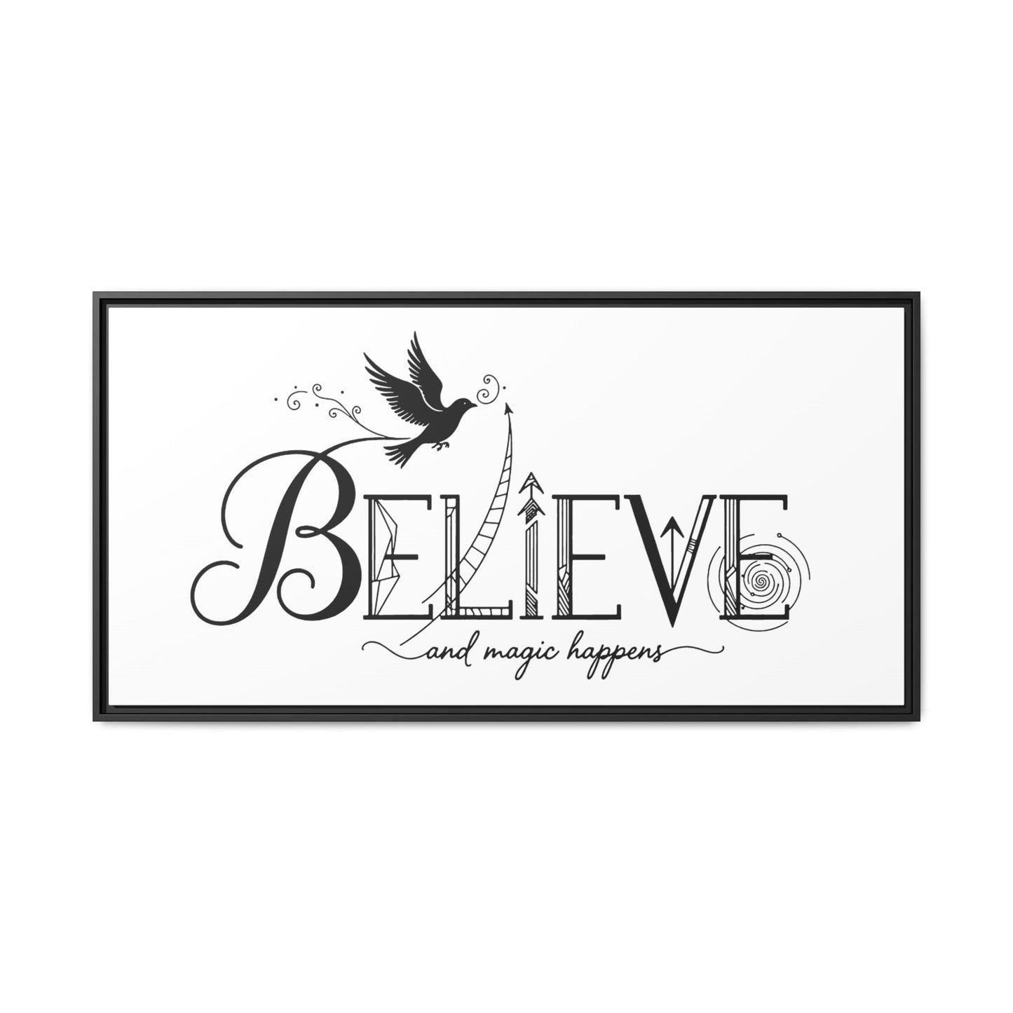 Believe and Magic Happens - Framed Canvas