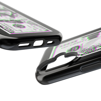100 Dollars Bill - Green/Magenta Glitch - Magnetic Phone Case