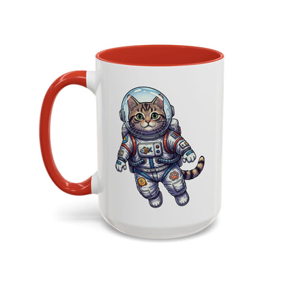 Astronaut Cat - Color Accent Mug