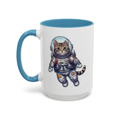 Astronaut Cat - Color Accent Mug