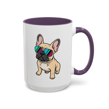 French Bulldog with Sunglasses - Color Accent Mug