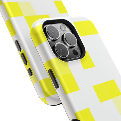 Yellow Pixel Grid -  Magnetic Phone Case