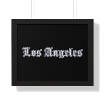 Los Angeles Framed Horizontal Poster, Wall Art, Home Decor, Gift for LA Lovers, Modern Wall Art, Interior Decoration - Silver Edition