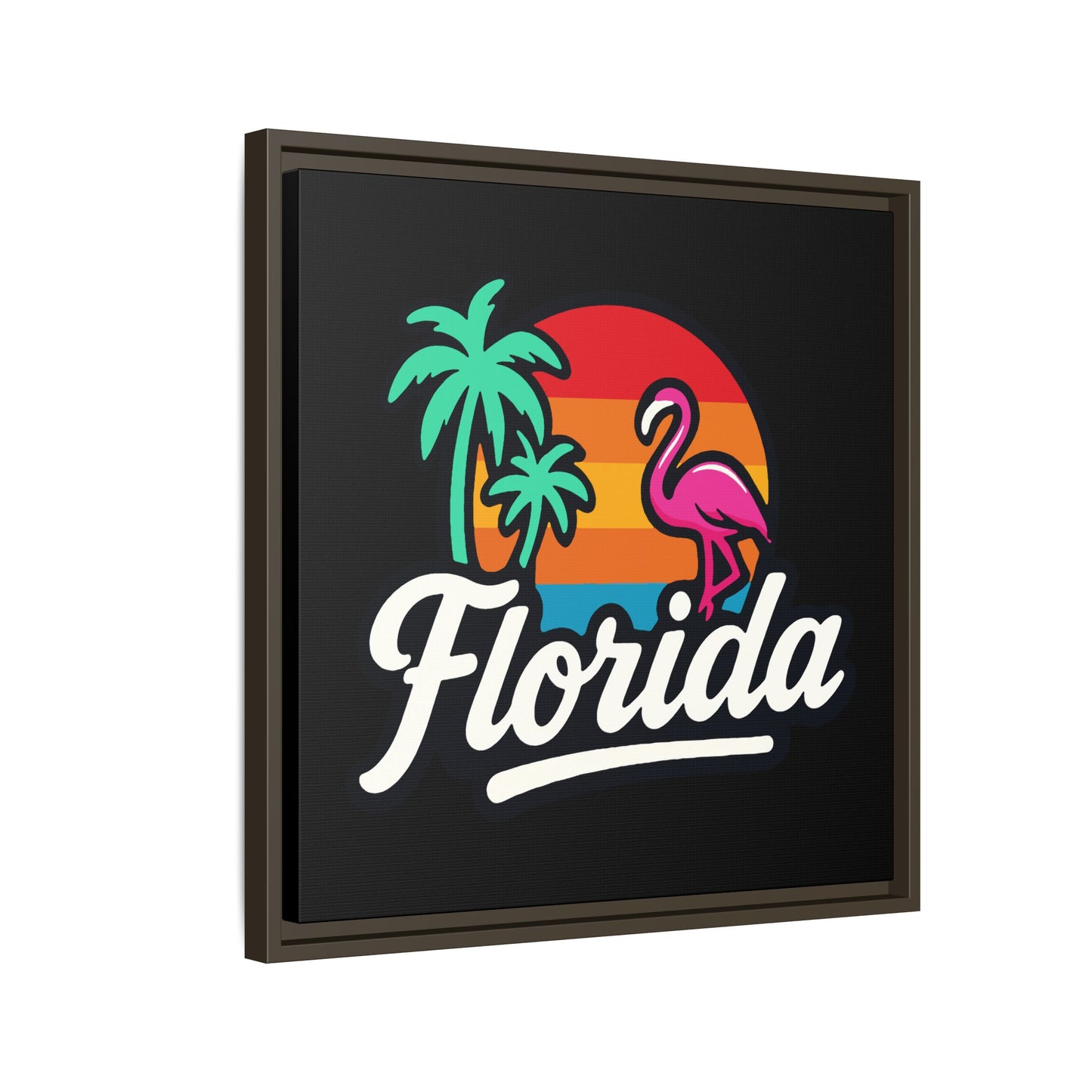 Florida Sunset Palm - Framed Canvas