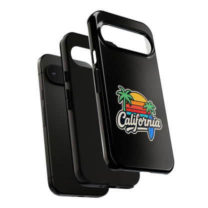California Sunset Phone Case, Tropical Cell Phone Cover, Beach Lover Gift, Summer Vibes Accessory, Surfing Decor, Personalized Case