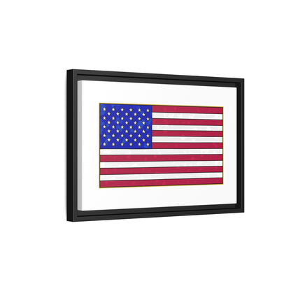 New Glory American Flag (Gold Edge Edition) - Framed Canvas