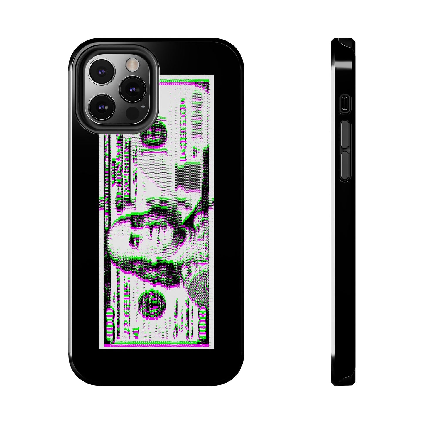 100 Dollars Bill - Green/Magenta Glitch - Phone Case