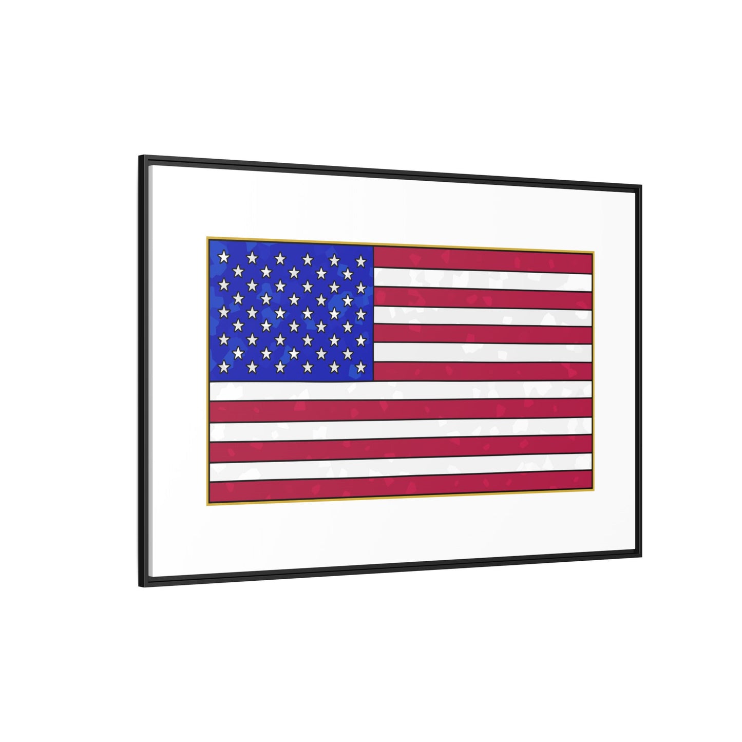 New Glory American Flag (Gold Edge Edition) - Framed Canvas