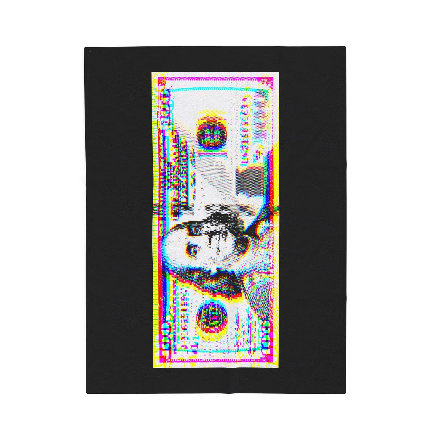 100 Dollars Bill - Neon Color Explosion - Plush Blanket