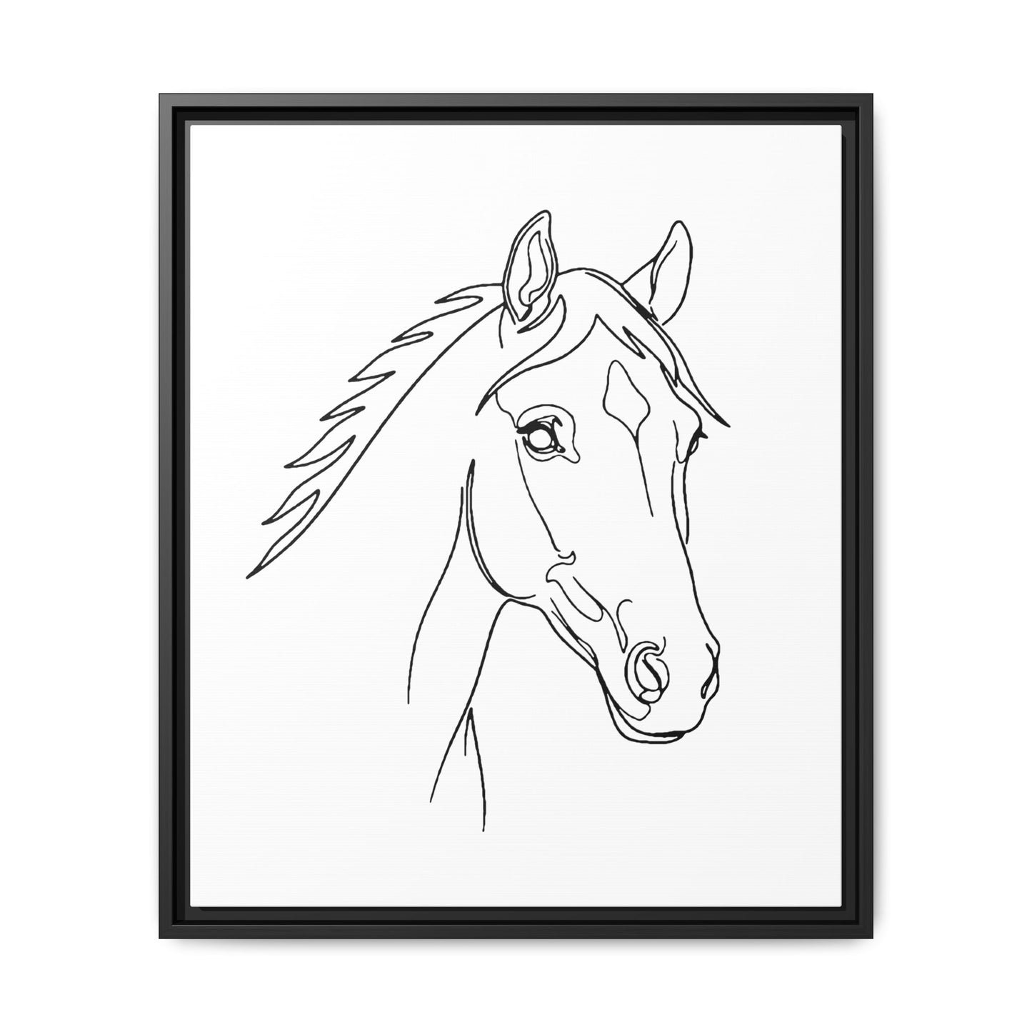 Horse Portrait Sketch - Framed Canvas