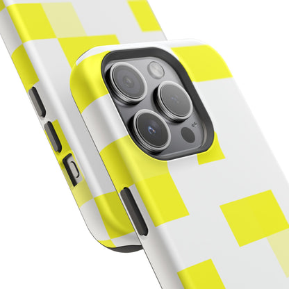 Yellow Pixel Grid -  Magnetic Phone Case