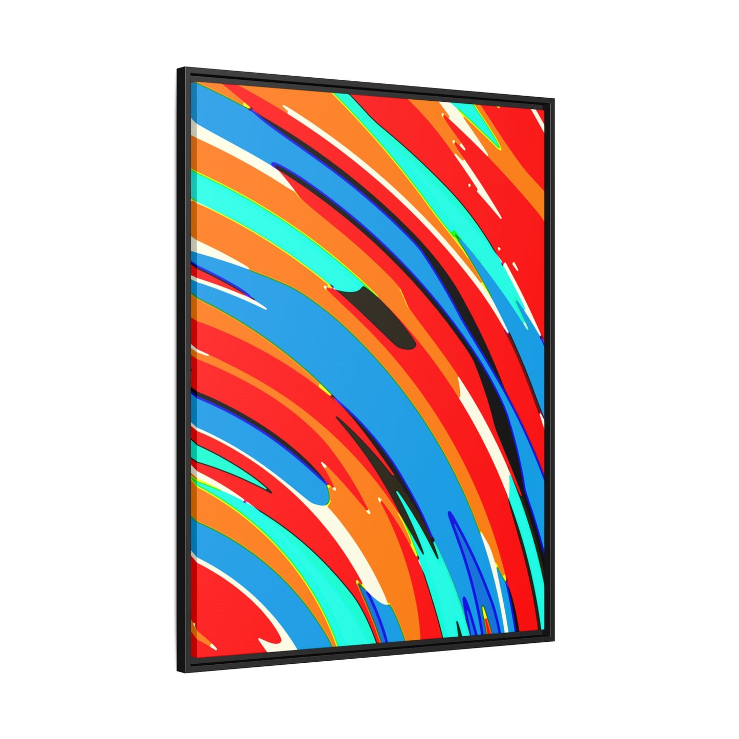 Abstract Rainbow Swirl Arc - Framed Canvas