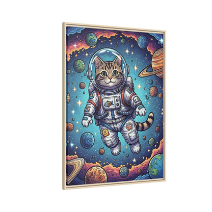 Astronaut Cat - Framed Canvas