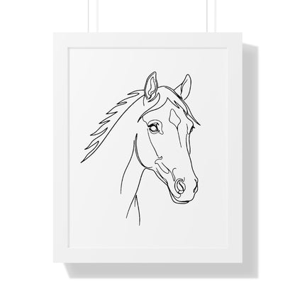 Horse Portrait Sketch - Framed Poster