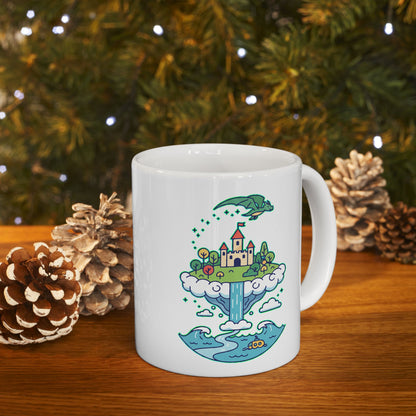 Floating Castle Dragon - Magical Fantasy Island - Mug