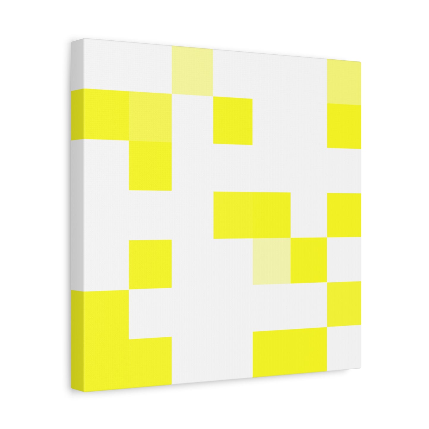 Yellow Pixel Grid - Canvas