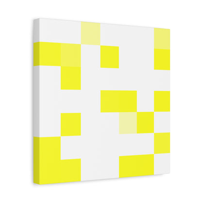Yellow Pixel Grid - Canvas