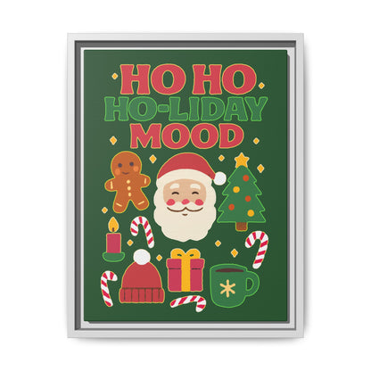 Framed Canvas Art, Festive Holiday, Cheerful Wall Art for Christmas, Santa Decor, Ho Ho Ho Seasonal Gift, Holiday Mood Wall Art