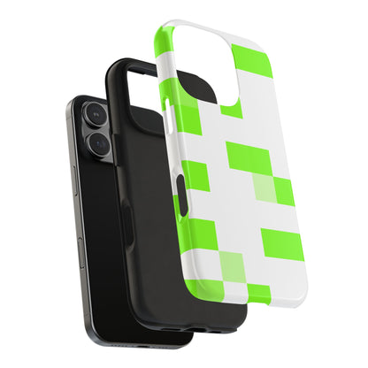 Lime Green Pixel Grid - Phone Case