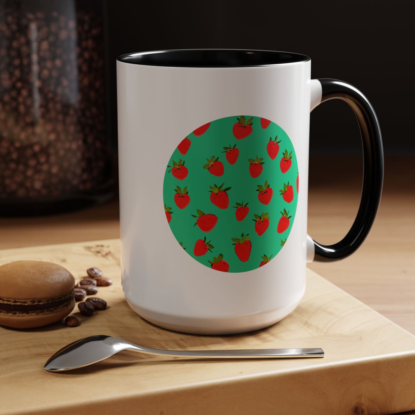 Strawberry Pattern - Color Accent Mug