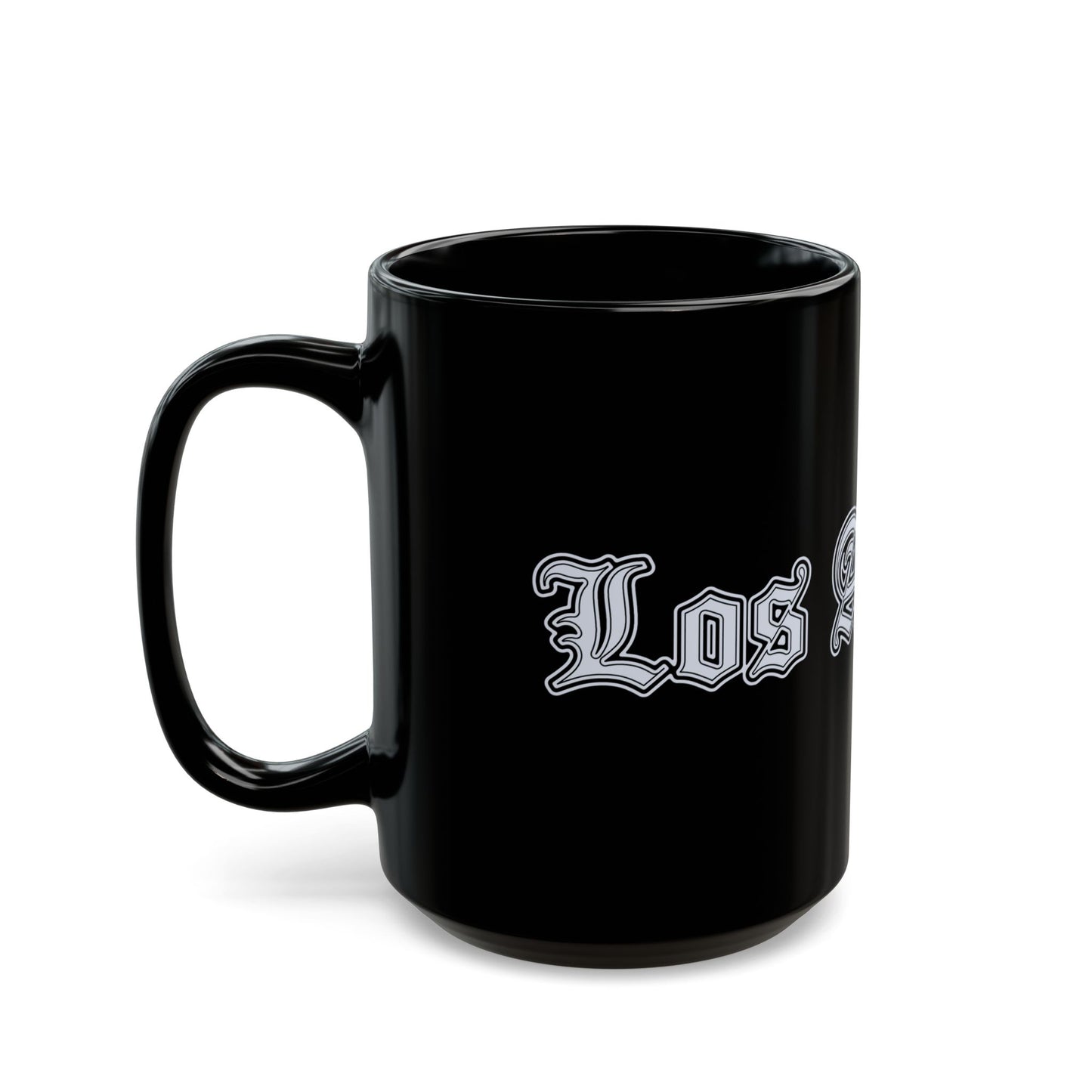 Los Angeles Black Mug - Trendy Coffee Cup for Urban Style Lovers, Gift for Travelers, Office Decor, Best Friend Gift, Unique Collectible - Silver Edition