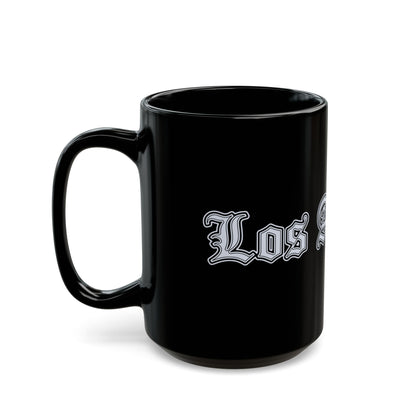 Los Angeles Black Mug - Trendy Coffee Cup for Urban Style Lovers, Gift for Travelers, Office Decor, Best Friend Gift, Unique Collectible - Silver Edition