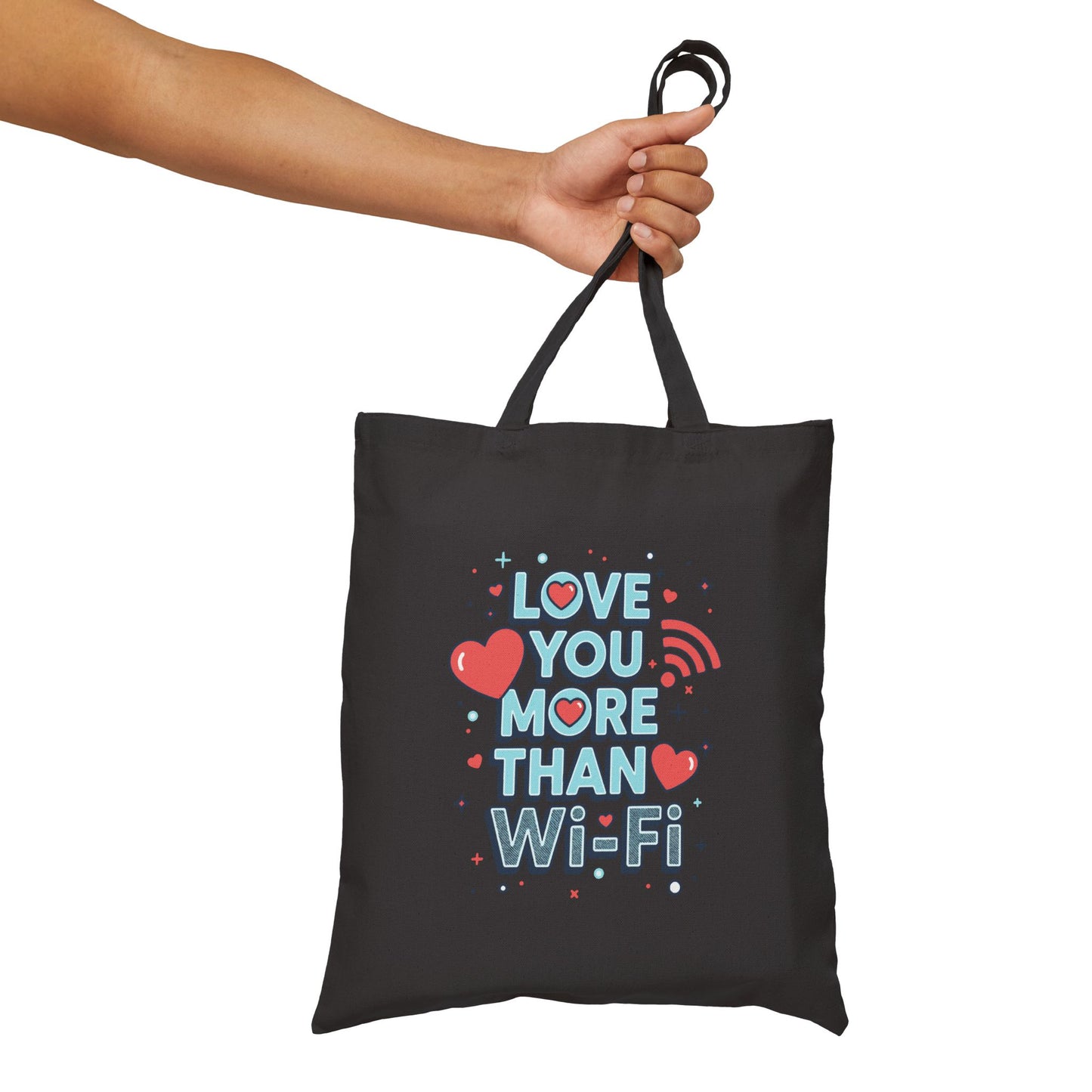 Love You More Than Wi‑Fi - Canvas Tote Bag