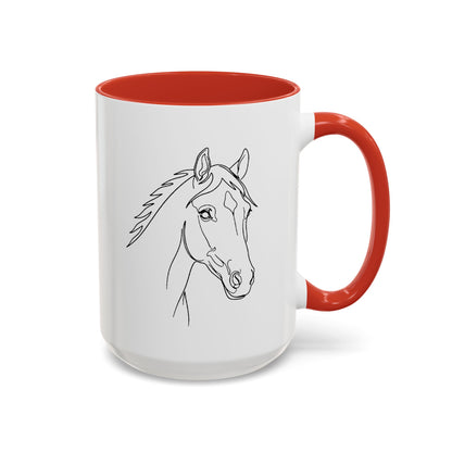 Horse Portrait Sketch - Color Accent Mug