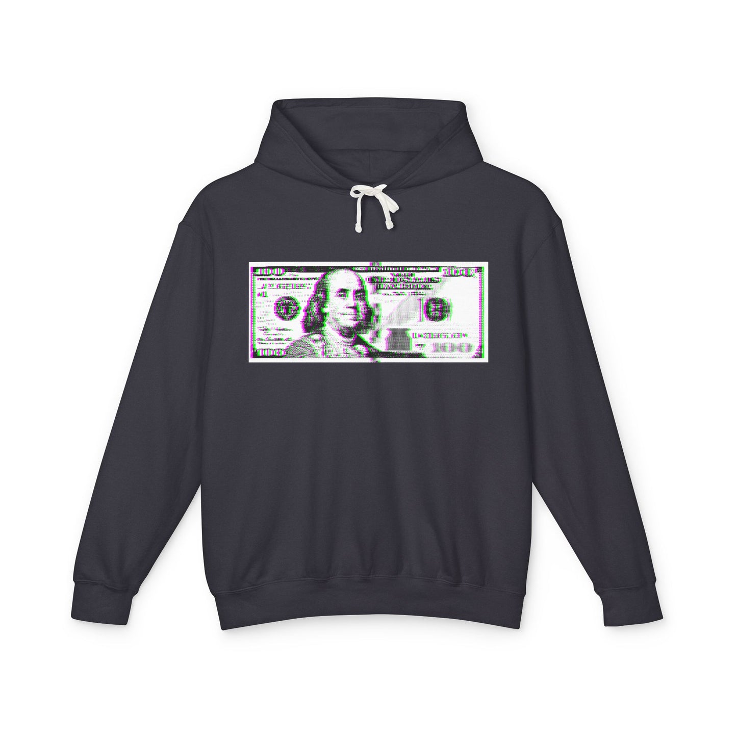 100 Dollars Bill - Green/Magenta Glitch - Hoodie