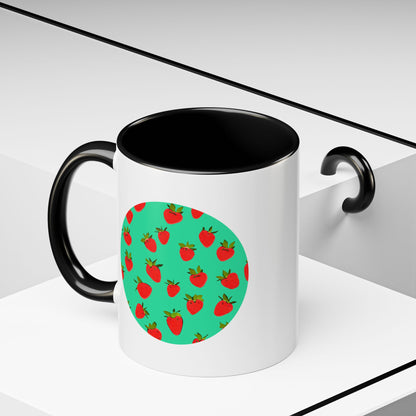 Strawberry Pattern - Color Accent Mug