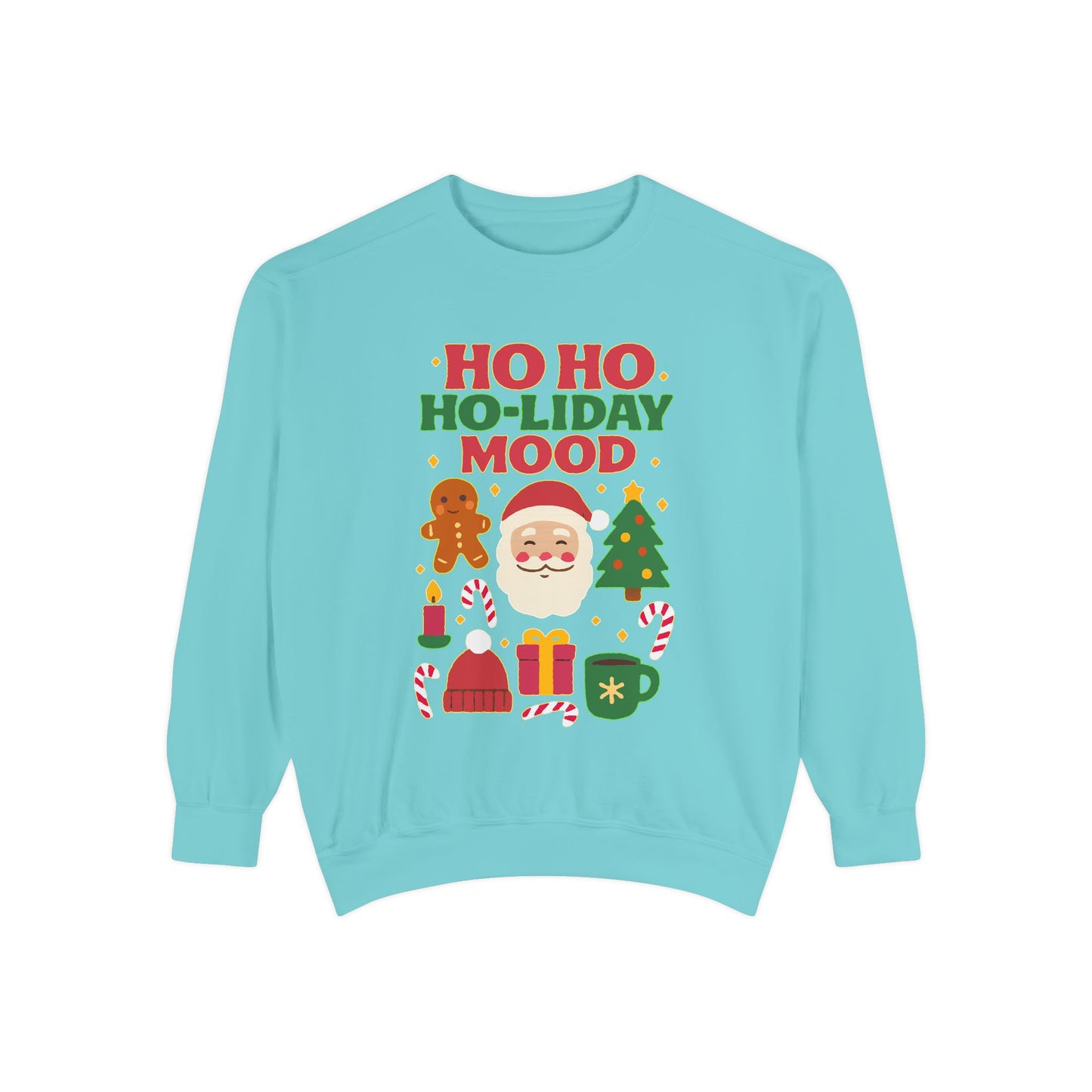 Festive Sweatshirt, Ho Ho Ho-liday Mood, Christmas Gift, Unisex Pullover, Cozy Holiday Wear, Cute Sweater, Winter Apparel