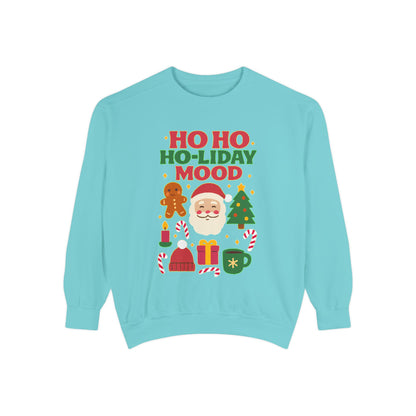 Festive Sweatshirt, Ho Ho Ho-liday Mood, Christmas Gift, Unisex Pullover, Cozy Holiday Wear, Cute Sweater, Winter Apparel