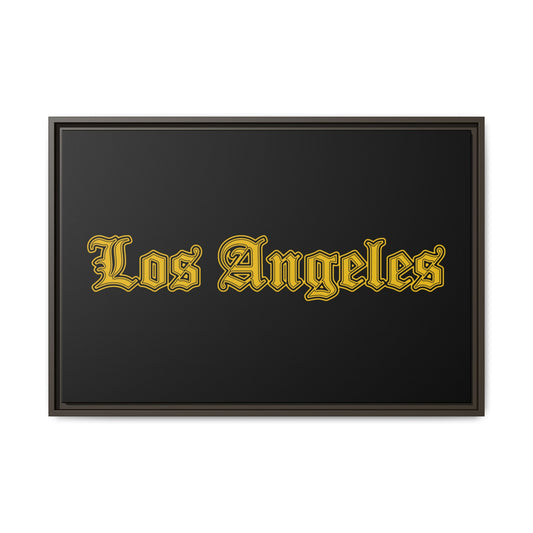 Los Angeles Framed Matte Canvas Art, Urban Wall Decor, Home Gift, City Vibes, Office Decoration, Los Angeles Gift - Golden Edition